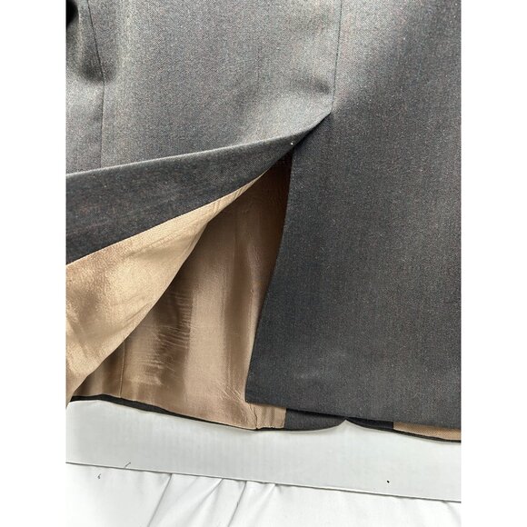 Oscar de la Renta Blazer Jacket Mens 48L Gray Herringbone 100% Wool Classic Fit - Picture 7 of 12